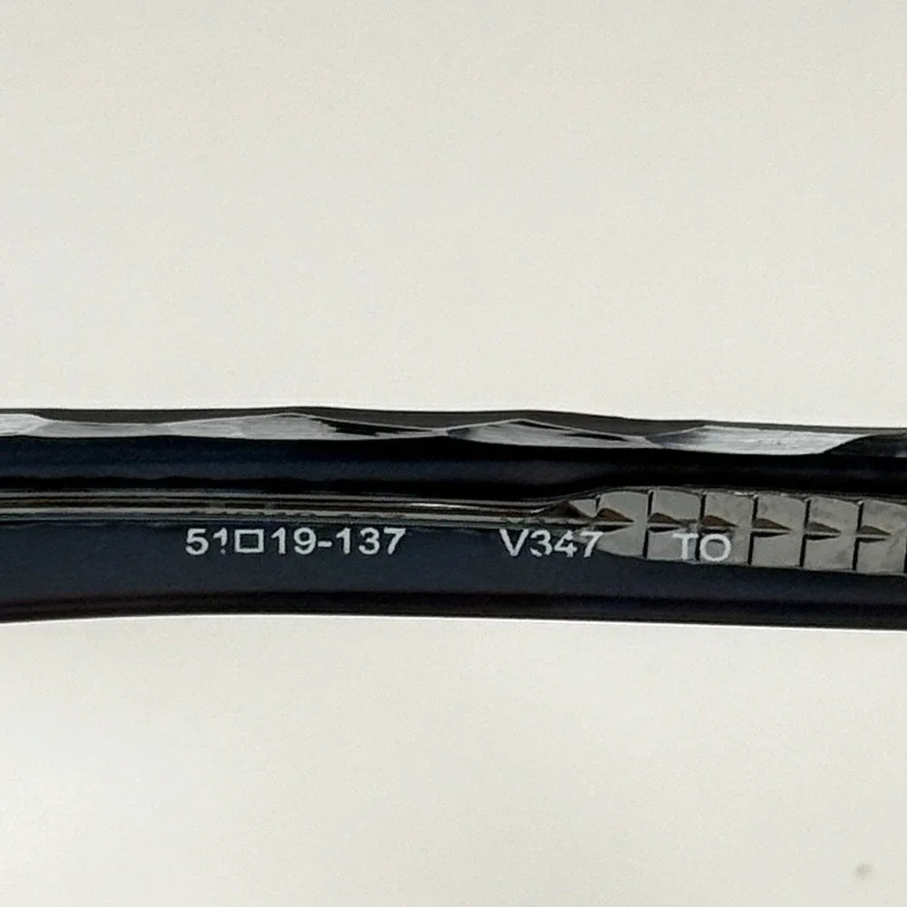 VERA WANG V347 TO Eyeglasses Frame Only 51-19-137 Black Texturized 59 Handmade